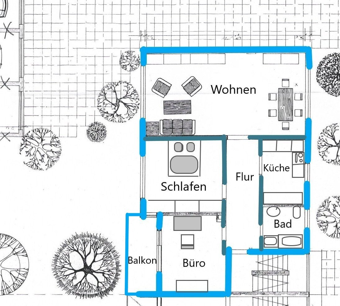 Geräumige 3-Zimmerwohnung mit Balkon und Garage in ruhiger Lage in der Weinheimer Weststadt