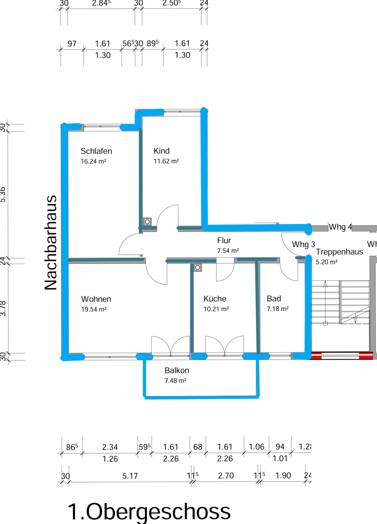 Großzügige 3-Zimmerwohnung mit Balkon