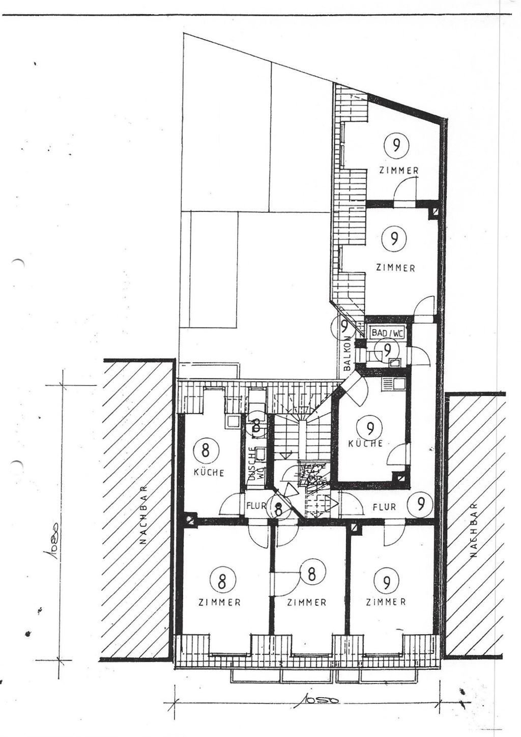 Grundriss Wohnung 8 u. 9 Grundriss Wohnung 8 u. 9
