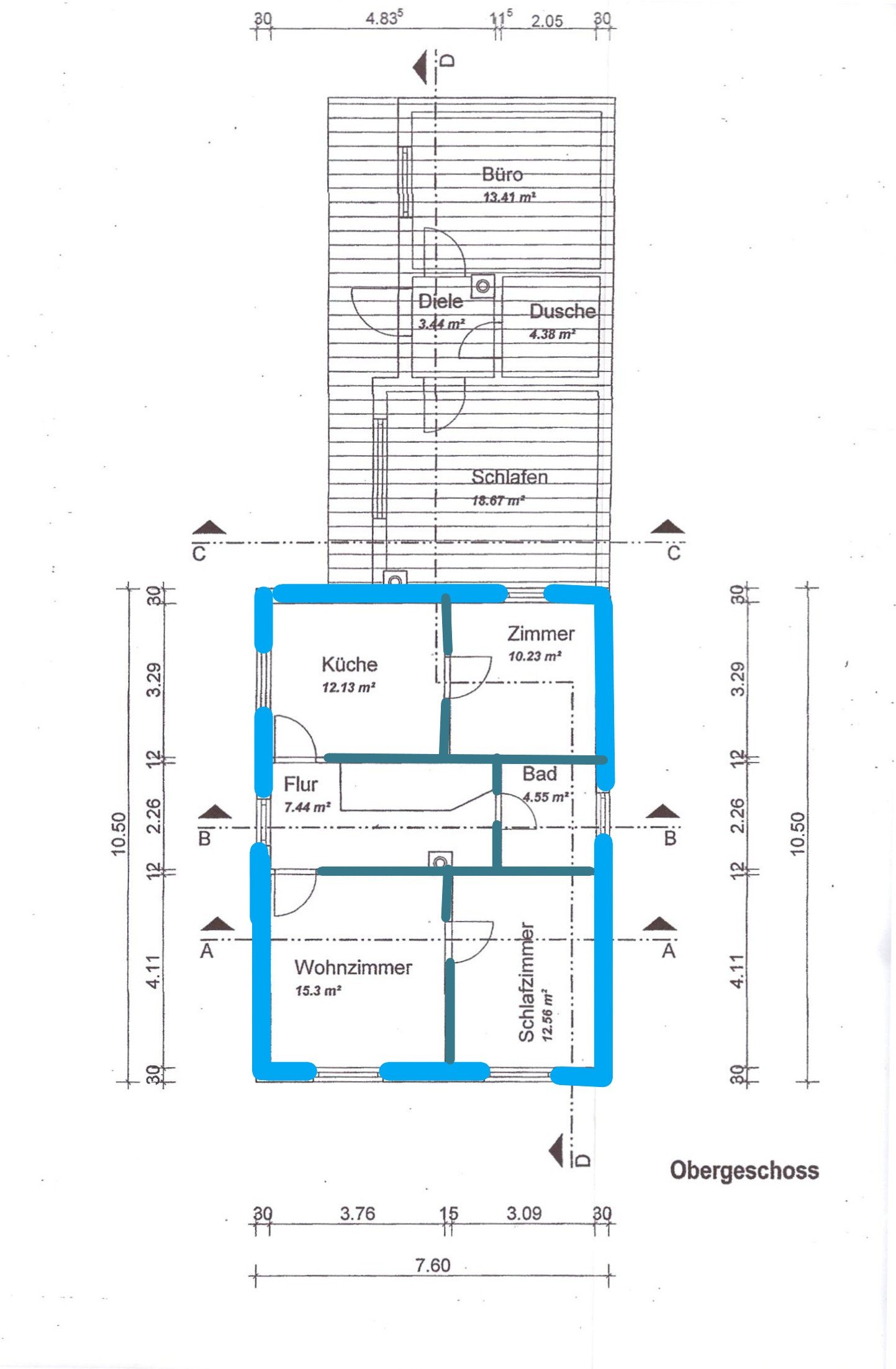Obergeschoss Haupthaus