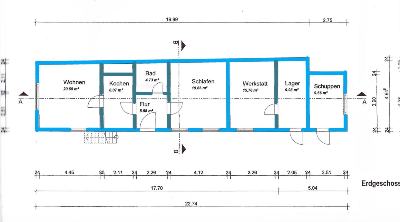 Erdgeschoss Nebengebäude